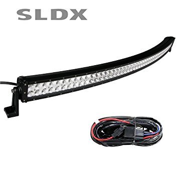 SLDX 52INCH 300W Curved LED Light Bar LED Work Light Flood Spot Combo Beam with Wiring Harness for 4wd Off-road Offroad Truck Pick-up 4x4 Car 4x4 ATV 4wd SUV UTE (52inch)