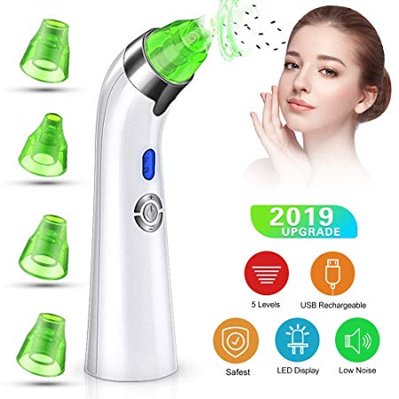 【2019 Upgraded】Blackhead Remover Vacuum - Facial Pore Deep Cleaner Electric Acne Comedone Extractor Kit with Latest Vacuum Technology & Power Suction, Perfect for Skin Deep Cleaning &Treatment