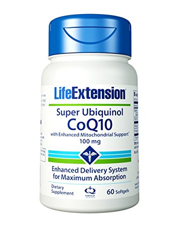 Life Extension Super Ubiquinol COQ10 with Enhanced Mitochondrial Support 100 mg Softgels, 60 Count