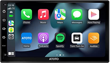 ATOTO F7 Pro 7 inch Double Din in-Dash Video Receiver - CarPlay & Android Auto, Bluetooth, IPS Touch Screen, SiriusXM, Phone Mirroring, Phone Charge, HD LRV, USB/SD (Up to 2TB Storage) F7G2B7PE