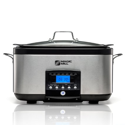 Magic Mill 5-In-1, 6-Quart Multi-Cooker, Slow Cooker, Brown/Sauté, Sear, with non-stick Inner pot