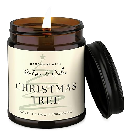 Introducing Our Christmas Tree Scented Christmas Candle - Balsam & Cedar Holiday Soy Wax Candle - Velas De Navidad Xmas Candles (9oz)