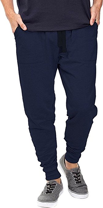 Mrignt Mens Casual Jogger Sweat Pants Cotton Active Elastic Waist Running Sports Trousers