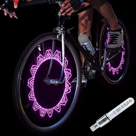 DAWAY A08 Bike Tire Valve Stem Light - LED Waterproof Bicycle Wheel Lights Neon Flashing Lamp Glow in the Dark Cool Safe Accessories (1 Pack)