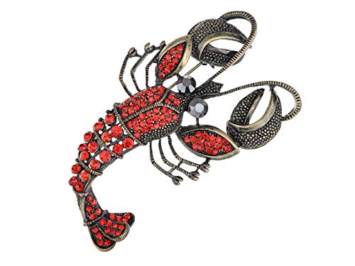 Alilang Vintage Inspired Repro Crystal Rhinestone Lobster Fashion Jewelry Pin Brooch