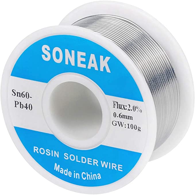 SONEAK 60/40 Tin Lead Solder With Rosin Core For Electrical Soldering 0.6mm 100g