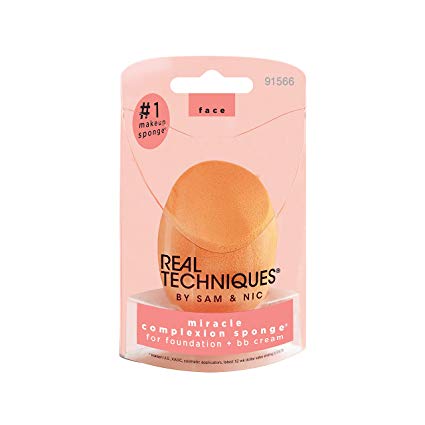 Real Techniques Miracle Complexion Sponge (Pack of 4) Versatile 3 in 1 Design for Even Blending, Precision Tip for Covering Blemishes, Flat Edge for Contouring
