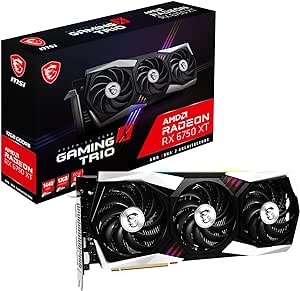 MSI Radeon RX 6750 XT Gaming X Trio 12G - 12GB GDDR6, 18 Gbps/ 192-bit, PCIe 4.0, HDMI 2.1, DisplayPort 1.4a