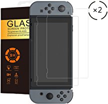 UTHMNE 2-Pack Nintendo Switch Screen Protector Tempered Glass, Slim And 9H Hardness Bubble Free, Anti-Fingerprint, Oil Stain&Scratch Coating