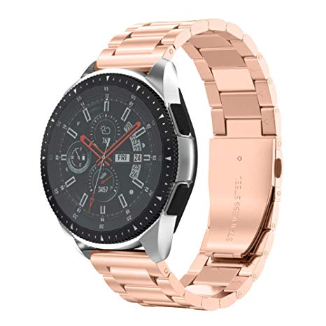NotoCity 20ｍｍ Stainless Steel Metal Watch Band Compatible with Samsung Gear S2/Galaxy Watch (42mm)/Gear Sport/Garmin Vivoactive 3/Vivomove HR Watch-Rose Gold