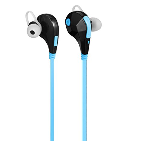 BASN GR01 Sport Wireless Bluetooth Headphones with Microphone for Running Jogger Exercise, Blue