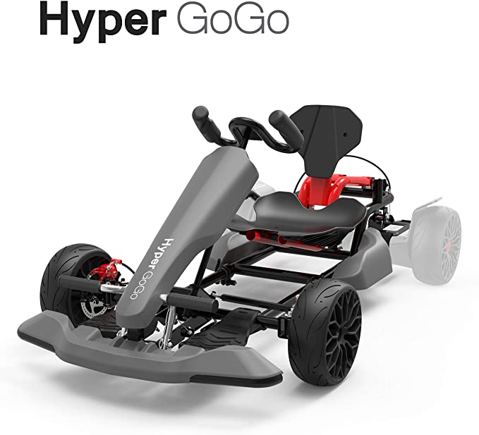 HYPER GOGO GoKart Kit - Hoverboard Attachment - Compatible with All Hover Boards ,Grey