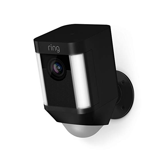 Ring 8SB1S7-BEN0 Spotlight Cam Battery HD Security Camera with Built Two-Way Talk and a Siren Alarm, Black