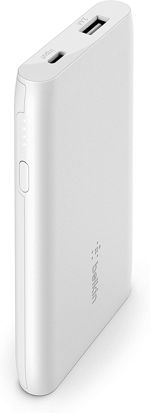 Belkin Portable Power Bank Charger 5K (Portable Charger Battery Pack w/USB Port, 5000mAh Capacity) for iPhone, AirPods, iPad, Samsung, Google, More, White