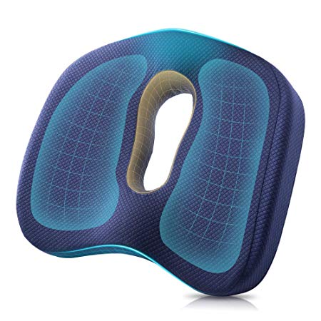 Winjoy Seat Cushion, 100% Memory Foam Chair Pad. Orthopedically Designed for Sciatica/Coccyx/Tailbone, Lower Back Pain Relief. Ideal for Home/Office Chair/Wheelchair/Car