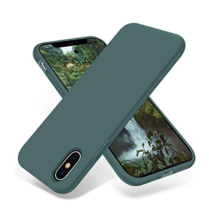 OTOFLY iPhone Xs Max Case,Ultra Slim Fit iPhone Case Liquid Silicone Gel Cover with Full Body Protection Anti-Scratch Shockproof Case Compatible with iPhone Xs Max, [Upgraded Version] (Pine Green)