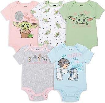 STAR WARS The Mandalorian Baby Yoda 5 Pack Short Sleeve Bodysuits