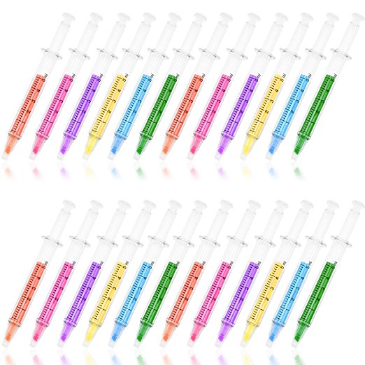 SunAngel® 24pc Syringe Highlighter Pens with 6 Colors