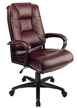 Office Star EX5162-4 Leather High-Back Office Chair, Burgundy