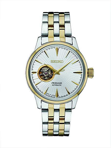 Seiko Men's Presage Automatic Cocktail Time White Dial Two-Tone Dress Watch - Model: SSA358