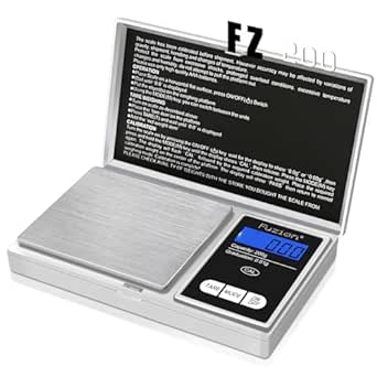 Fuzion Digital Gram Scale, 200g/0.01g Mini Jewelry Scale, Pocket Scale, Herb Scale Gram and Ounce, Portable Travel Food Scale .01 Gram Accuracy with LCD Display, Stainless Steel, Tare