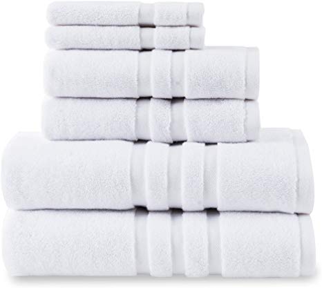 Chortex Irvington Hotel Luxury 700gsm 100% Turkish Cotton 6 Piece Towel Set, Set of 6, White