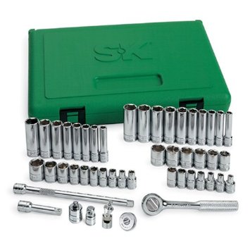SK 91848 Fractional/Metric Socket Set with Universal Joint, 48-Piece