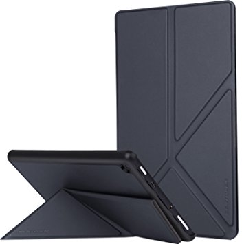 BENTOBEN Case for Amazon Fire HD 8 Tablet (7th Generation, 2017 Release) Ultra Slim Lightweight Premium PU Leather Origami Multi-Angle Stand Protective Cover with Smart Auto Wake/ Sleep, Black