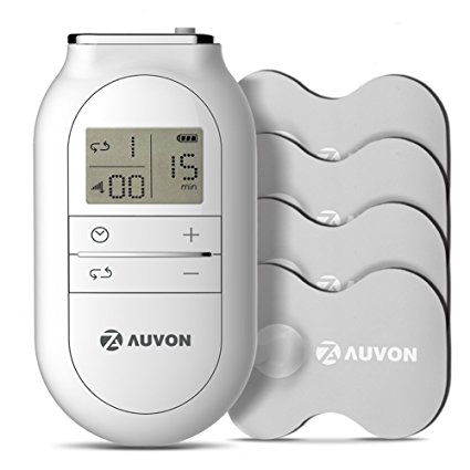 AUVON Ultra Compact TENS Unit with Belt Clip (FDA 510K Cleared), Portable Muscle Stimulator TENS Machine with Delicate Combined Waveform and Premium TENS Unit Pads for Pain Relief (OTC)