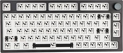 EPOMAKER TH80 Pro 75% 80 Keys Hot Swap Bluetooth 5.0/2.4GHz/Wired Mechanical Keyboard PCB Mounting Plate Kit with Dampener Foams, South-Facing LEDs, Compatible with 3/5Pin Switches(TH80 Pro Black)