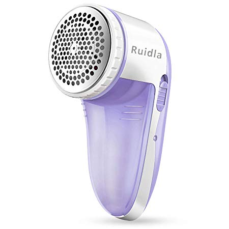 Fabric Shaver Defuzzer Ruidla Lint Remover with 2 Replaceable Stainless Steel 3-Blades, Rechargeable Electric Sweater Shaver, Quickly & Effectively Remove Fuzz,Fluff,Lint,Pills,Bobbles