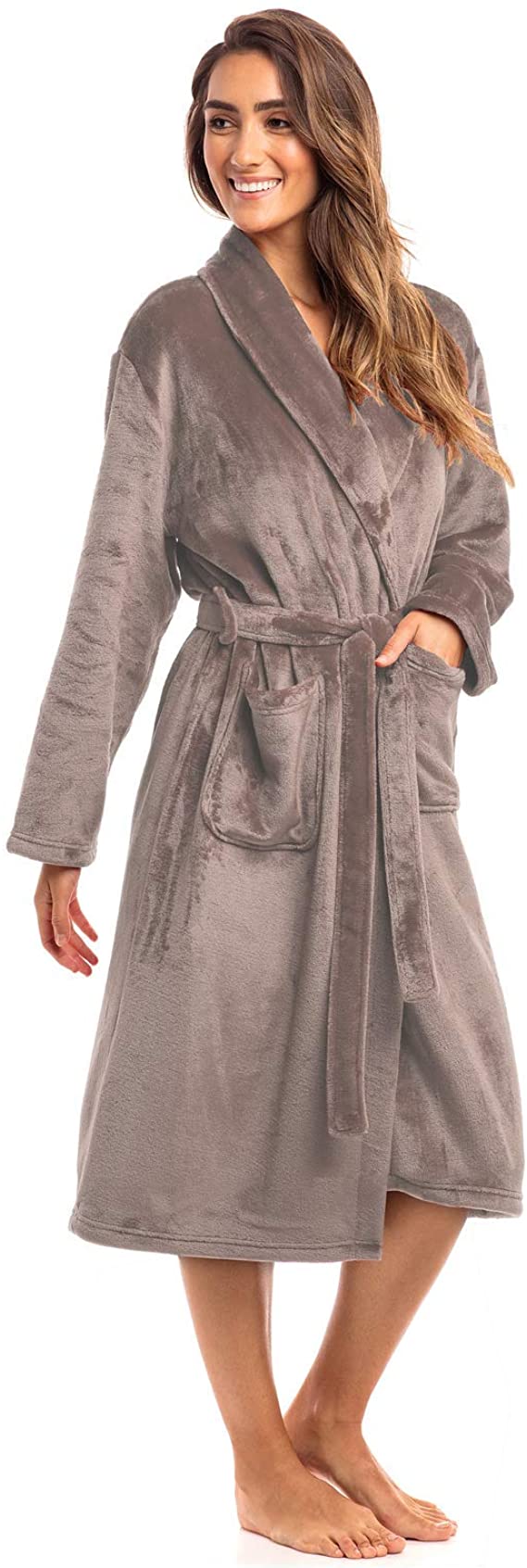 Thread Republic Spa Collection Plush Fleece Robe, Luxurious Warm & Cozy Bathrobe