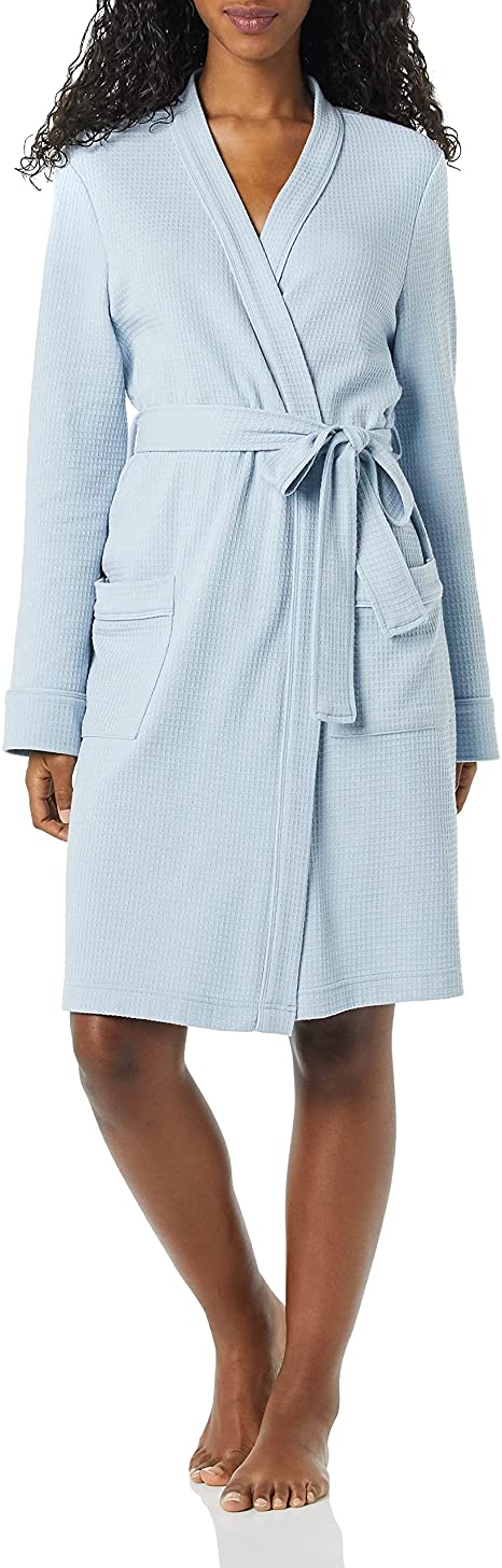 Amazon Essentials Women's Lightweight Waffle Mid-Length Robe