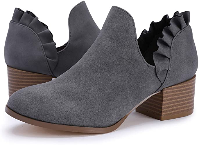 FISACE Women Cut Out Bootie Pointy Toe Trendy Festival Office Casual Dressy Ankle Boot
