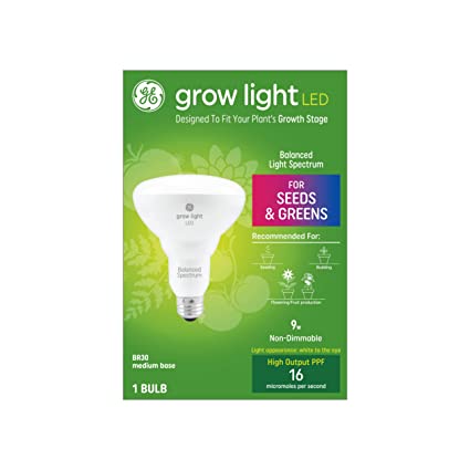GE Lighting 93101230 9-Watt BR30 LED Grow Light Bulb for Indoor Plants, Balanced Full Spectrum