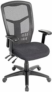 Global Industrial Multifunction Office Chair, Mesh Back, Fabric Upholstered Seat