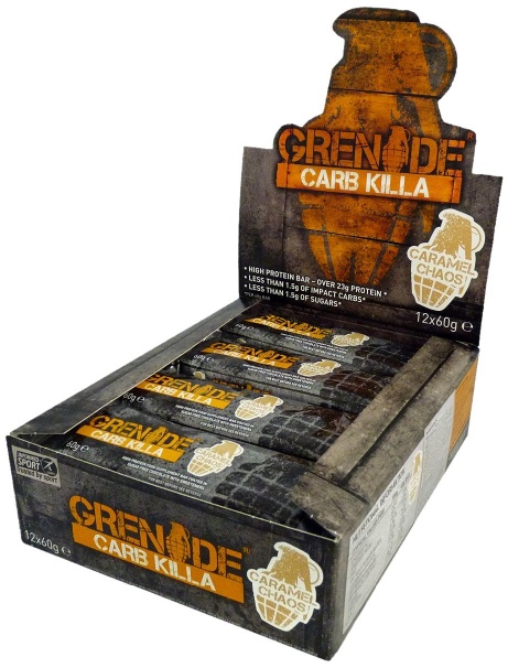 Grenade Carb Killa High Protein and Low Carb Bar 60 g - Caramel Chaos Pack of 12