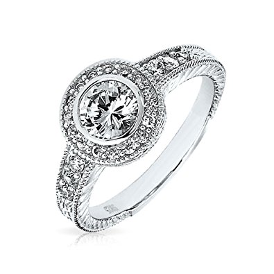 Bling Jewelry Sterling Silver 1.5ct Solitaire CZ Circlet Engagement Ring