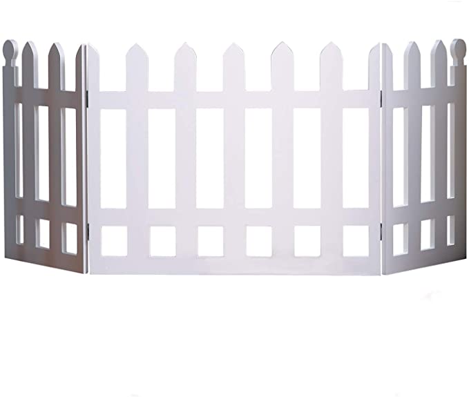 Etna White Picket Fence Folding Pet Gate