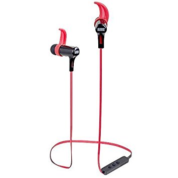 August EP610 - Bluetooth v4.0 aptX Wireless Earphones - Stereo In Ear Headphones with Microphone - Headphones for Android / iOS / Windows / PS3 Compatible - Red