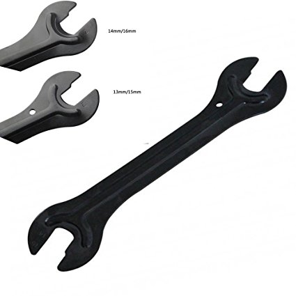 DLLL Black Portable Steel Cycling Bike Head Open End Axle Hub Cone Wrench Bicycle Repair Spanner Tool Kit for Mountain Bike,Folding bicycle ,road vehicles,MTB,Touring,Cruiser.13/14/15/16mm Lightweight