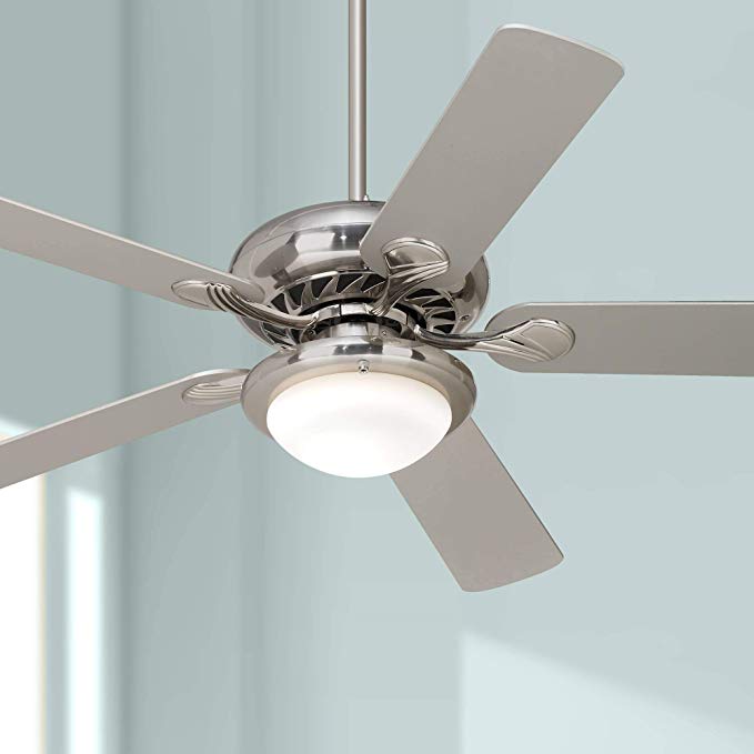 52" Casa Vieja Tempra Brushed Nickel LED Ceiling Fan - Casa Vieja