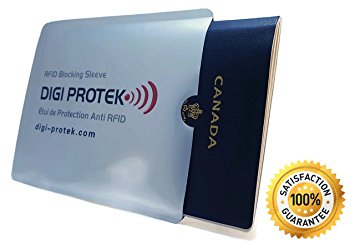RFID Blocking Passport Sleeve - Anti Theft RFID Protection Holder - RFID Shield Case - Best Travel Safety (Pack of 1)