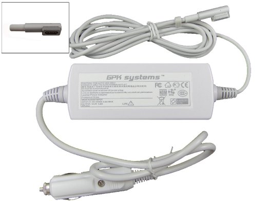 GPK Systems Car Charger for Apple Macbook Pro 15- Or 17-inch 85w Magsafe Power Adapter Portable Charger Laptop Notebook Power Supply Cord Plug
