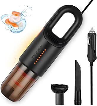 TYKOR Car Vacuum Cleaner, Portable Vacuum High Power 150W/8000Pa, Handheld Cleaner with 15ft Cord for Wet and Dry Interior Cleaning, Lightweight with Low Noise Only for Car