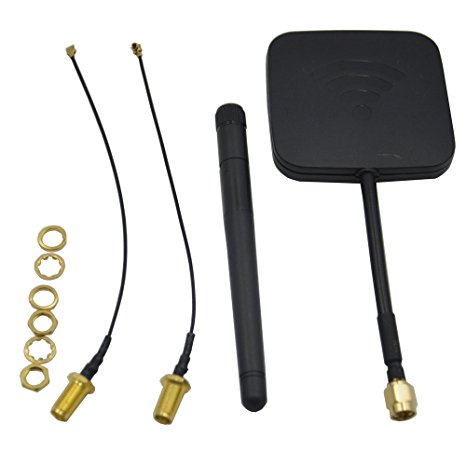 Blomiky FPV Distance Enhanced 5.8Ghz 14dBi High Gain Panel Antenna and 2.4GHz 3dBi Antenna Kit for Hubsan H501S H502S H107D  H107D JJRC H25G H29G Quadcopter H107 Antenna