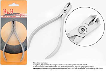 German T.C Mini Head Distal End Cutter With Safety Hold,Cut & Hold Hard and Soft Wire Orthodontic Instruments