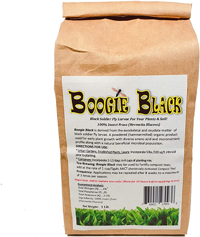 Boogie Brew Organic Insect Frass 1 Lbs - Black Soldier Fly Larvae Derived from The Exoskeletal and Exudate Matter of The Black Soldier Fly Larvae, Hermetia Illucens (Insect Frass, 1lb)