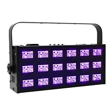 OPPSK Blacklight 18led x 3-watt 7CH DMX512 Metal Strobe UV Light