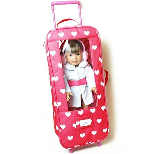 Doll Travel Case Suitcase Storage Bag for 18 Inch Dolls with window